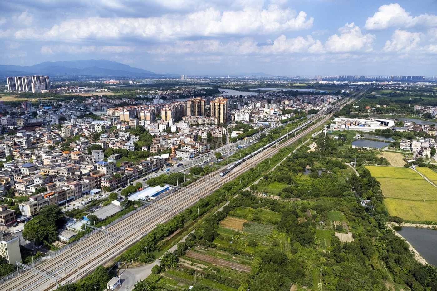 Aerial view of Shitan town, Zengcheng District, Guangzhou
